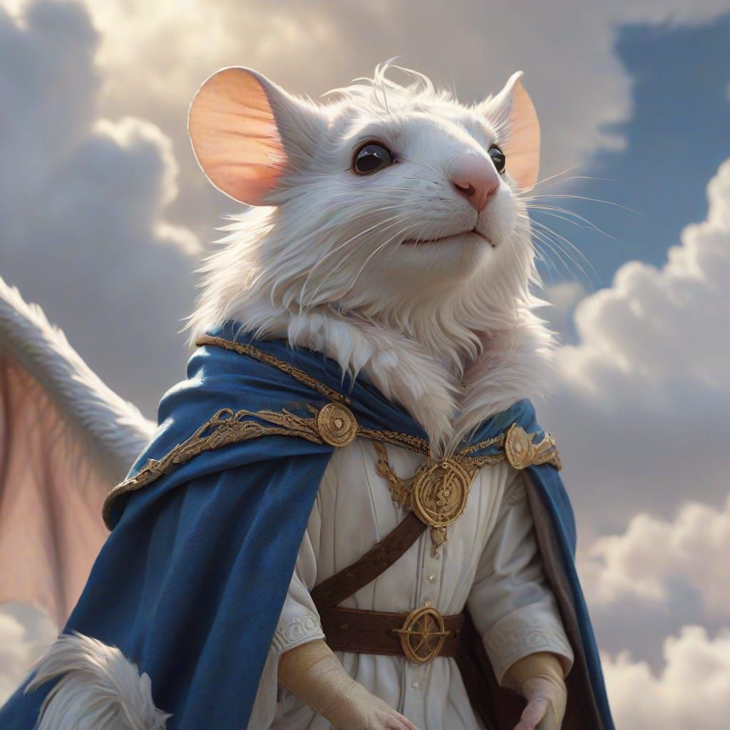 Majestic Dragon and Mouse in Flight