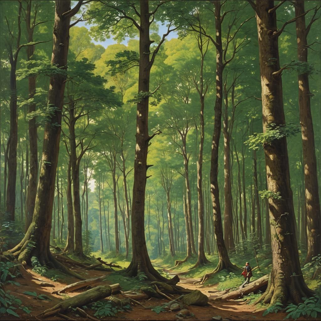 Forest Edge: Neoclassical Oil Painting