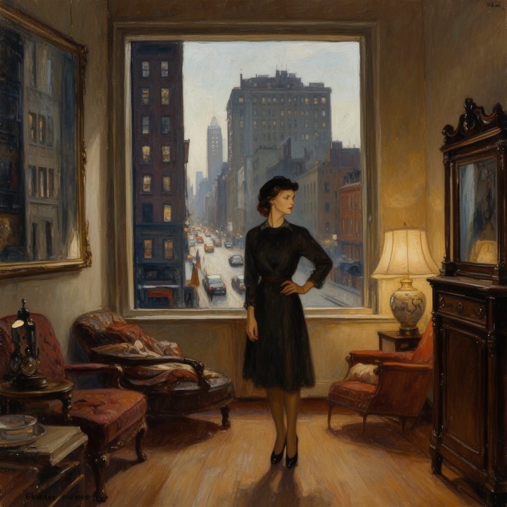 Uptown Girl in a Moody Urban Scene