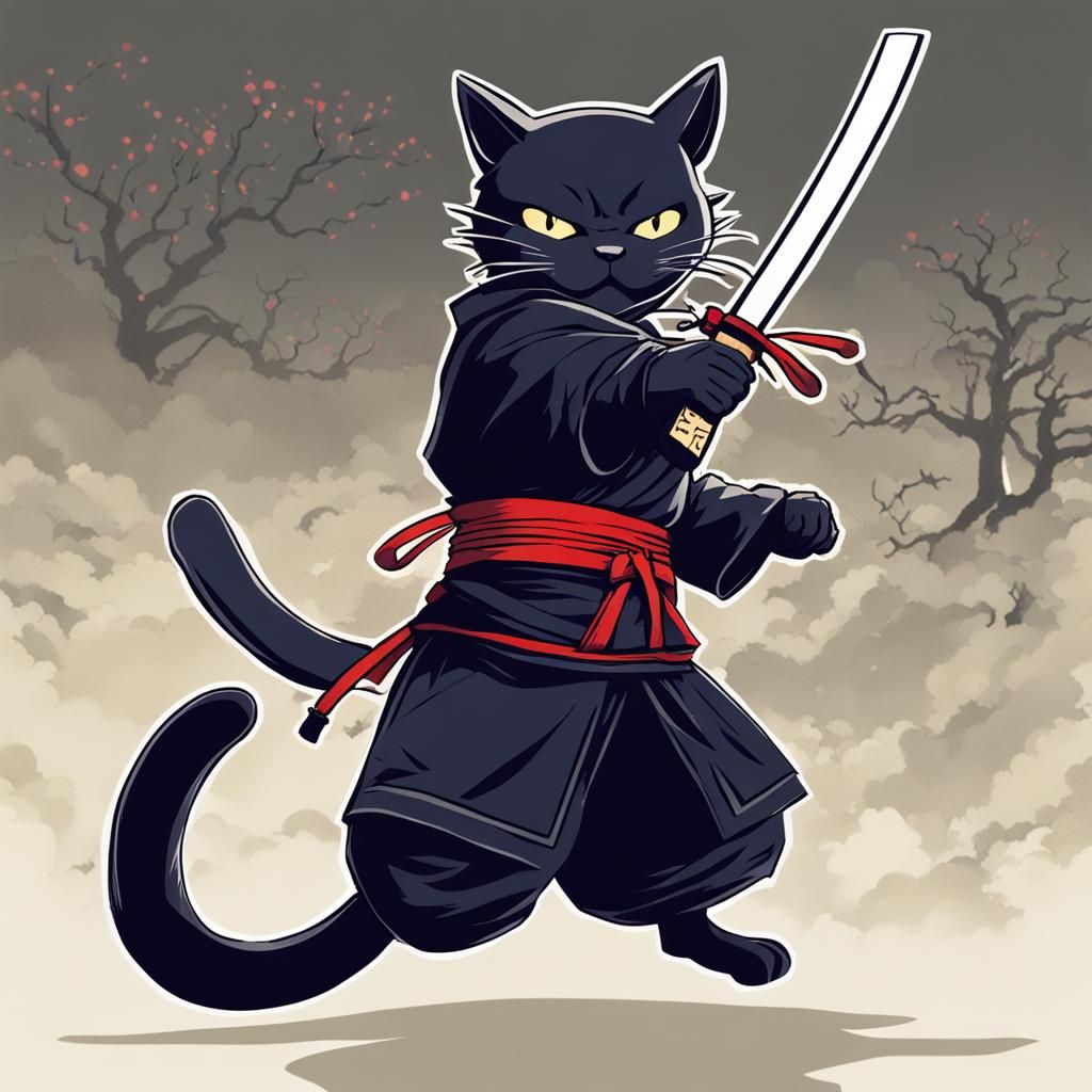 Hachisuka Tenzō as a cat ninja