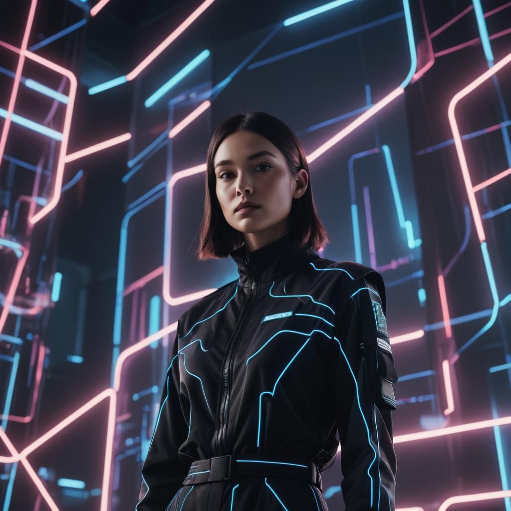 Neon Advertisement in Cyberpunk Style