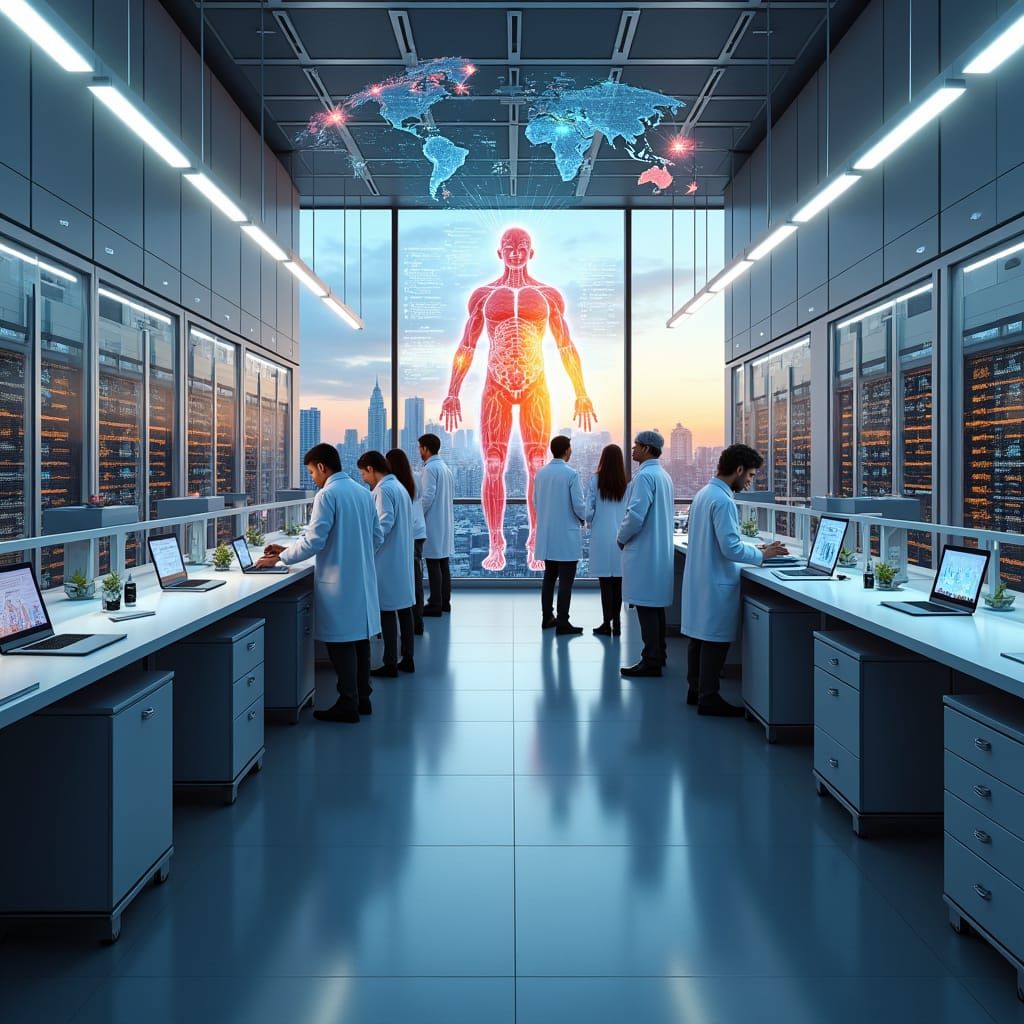Futuristic Medical Lab: Data and Innovation