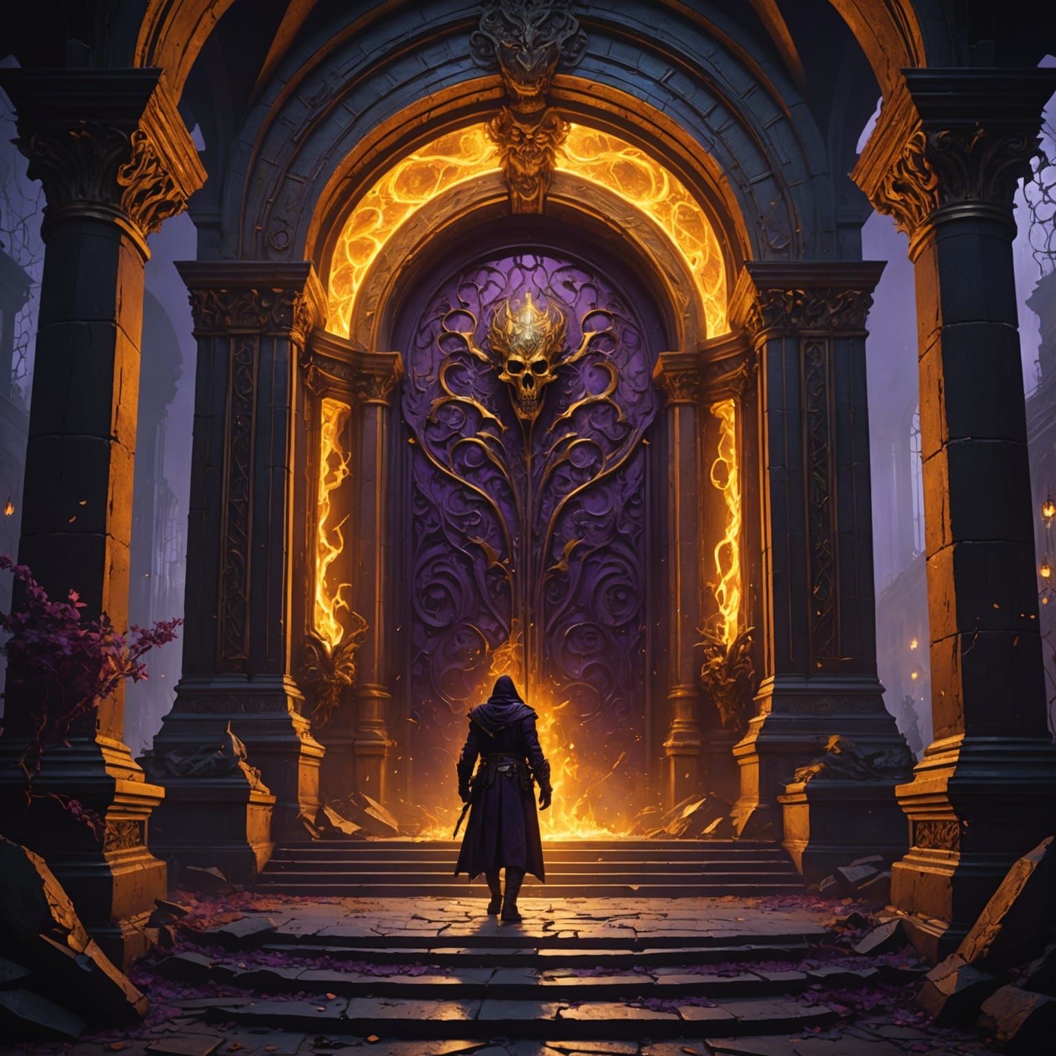 Epic Entrance to Hell: Dark Fantasy Concept Art