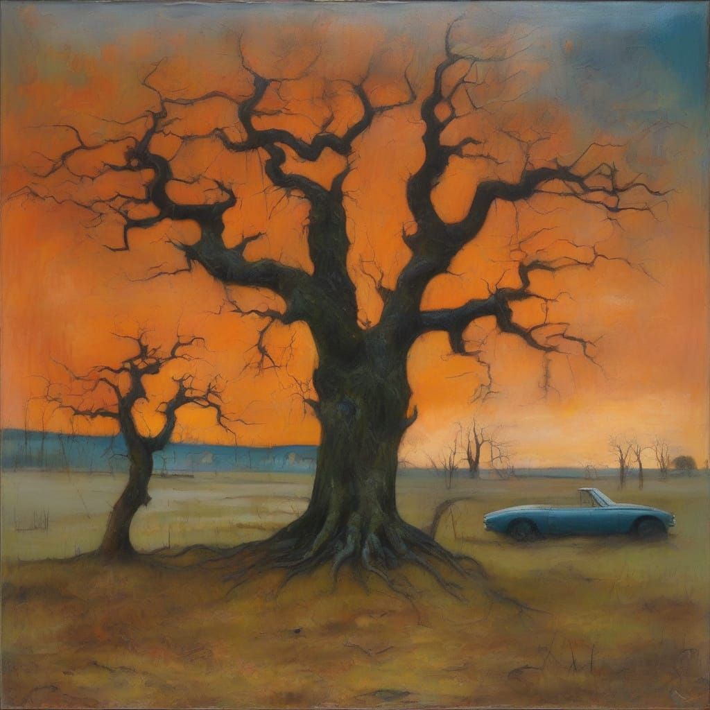 Batu Khan Rides Horse Beside Muscle Car