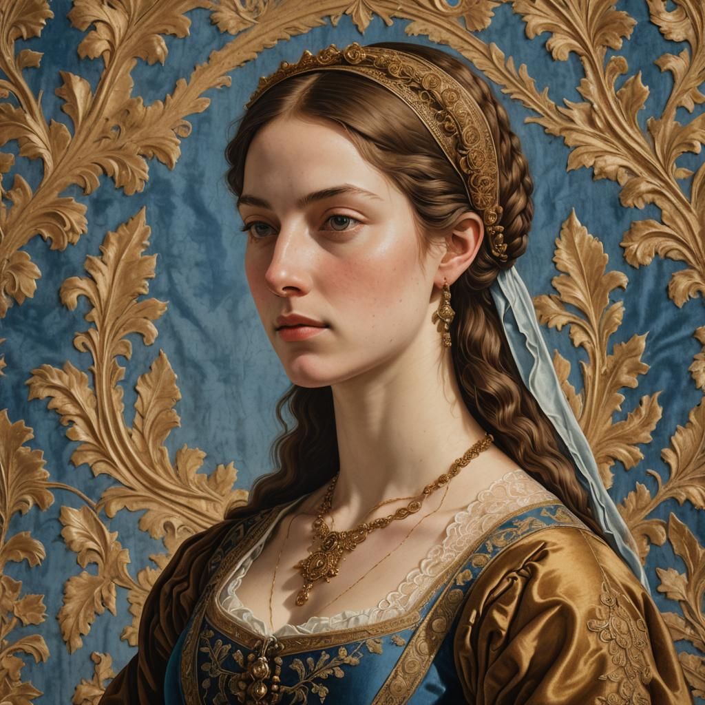 Renaissance Portrait of Woman in Elegant Attire