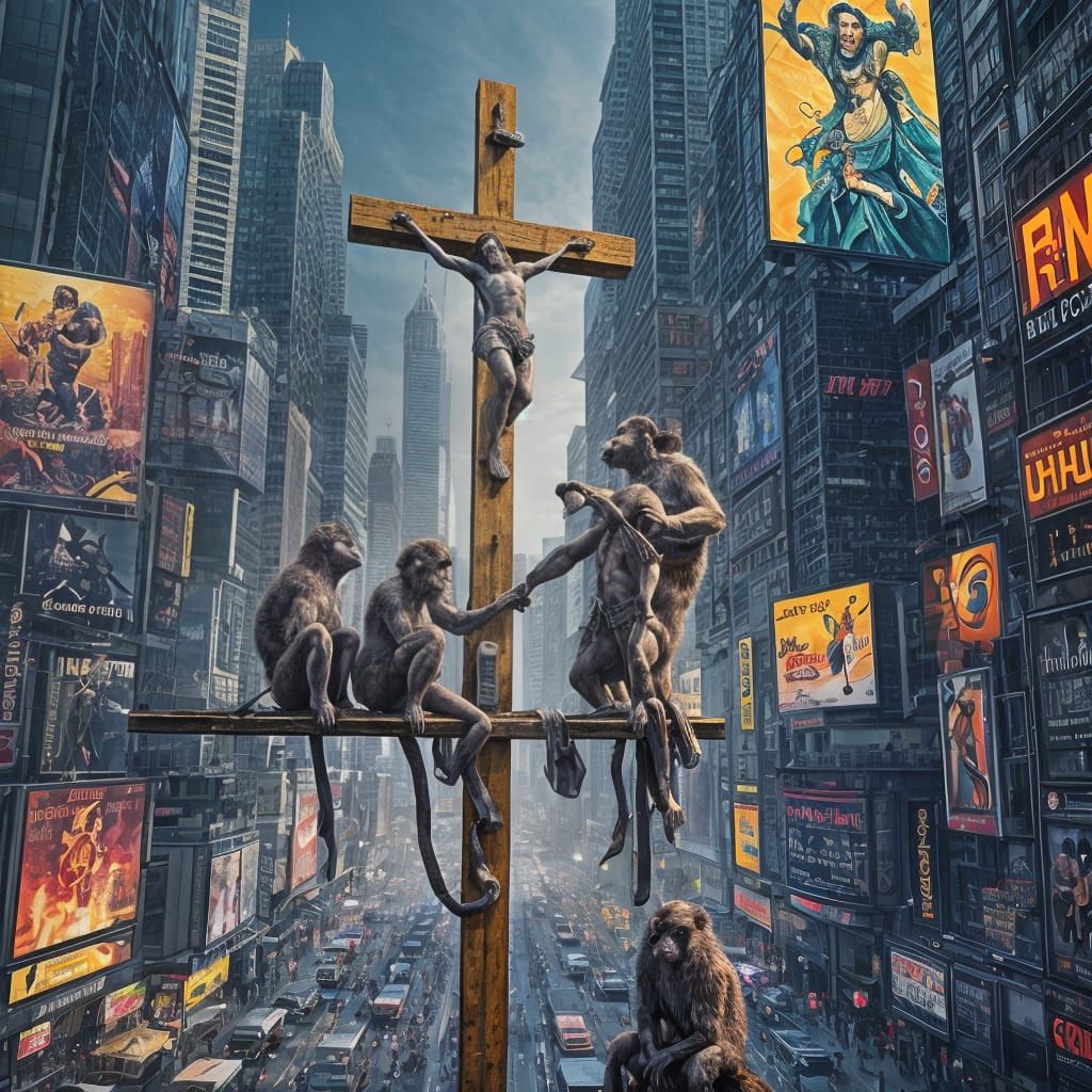 Modern Crucifixion: A Surrealist Interpretation