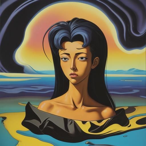 Manga Scan in Style of Studio Trigger and Salvador Dali