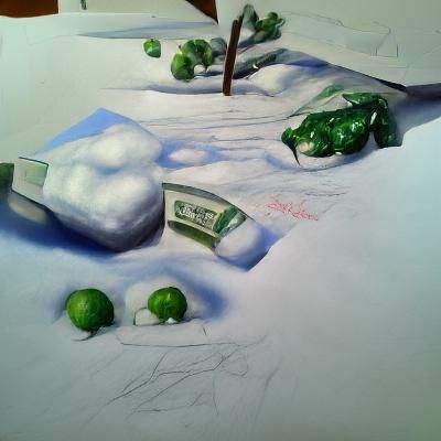 Hyperrealistic Green Landscape Untouched by Snow