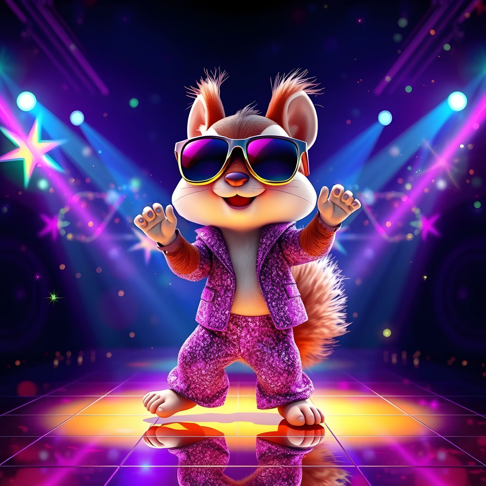 Mrs. Squirrel becomes a Disco-Diva