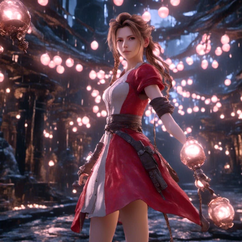 Aerith Gainsborough: Hyperreal Final Fantasy VII Portrait