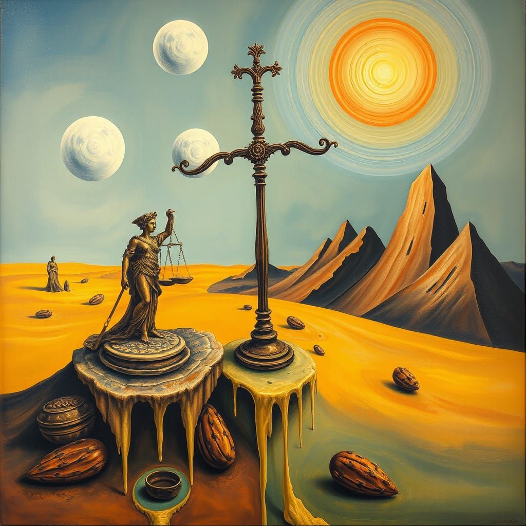 Surreal Justice Scene in a Melting 4K World