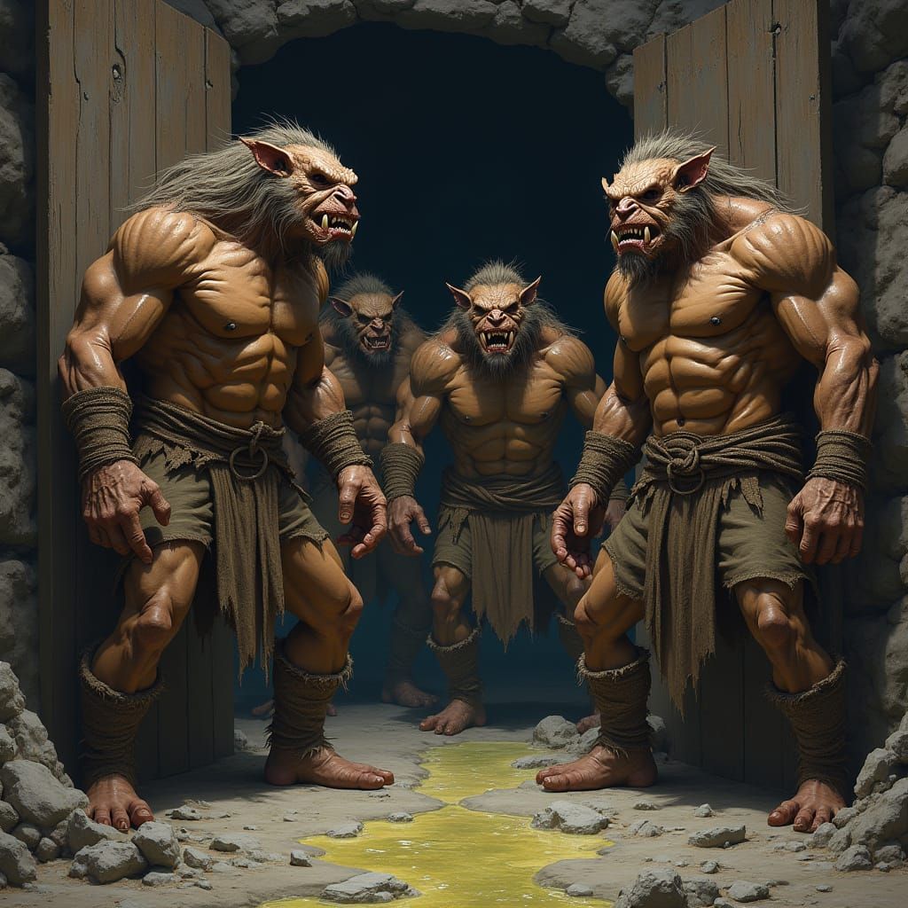 Fearsome, Armored Humanoids Confront Dungeon Darkness