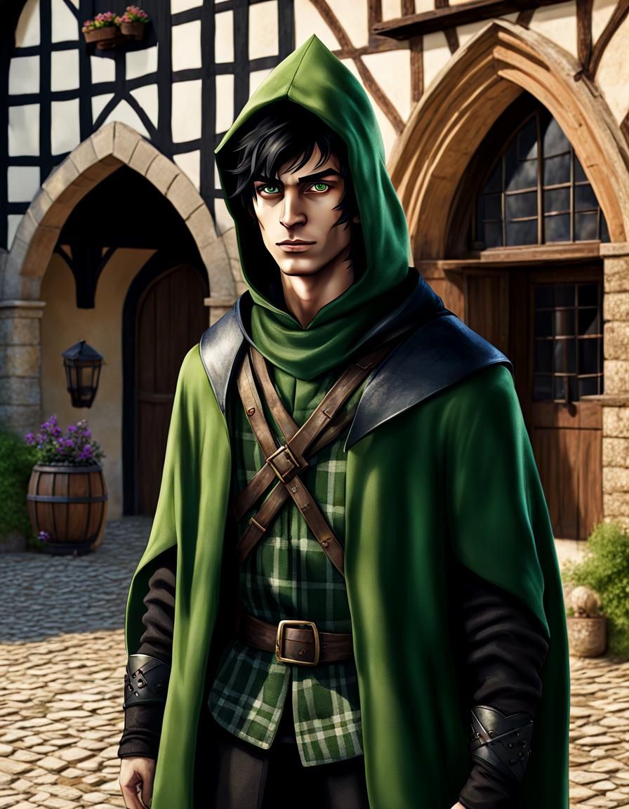 Teen Hero Portrait in Medieval Style