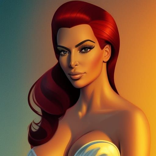 Kim Kardashian as Jessica Rabbit Portrait
