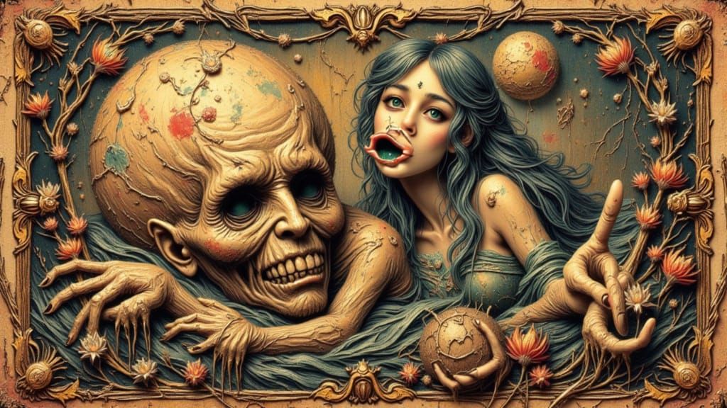 Spooky Rusty Giant Tarot Cards with Chibi Elements