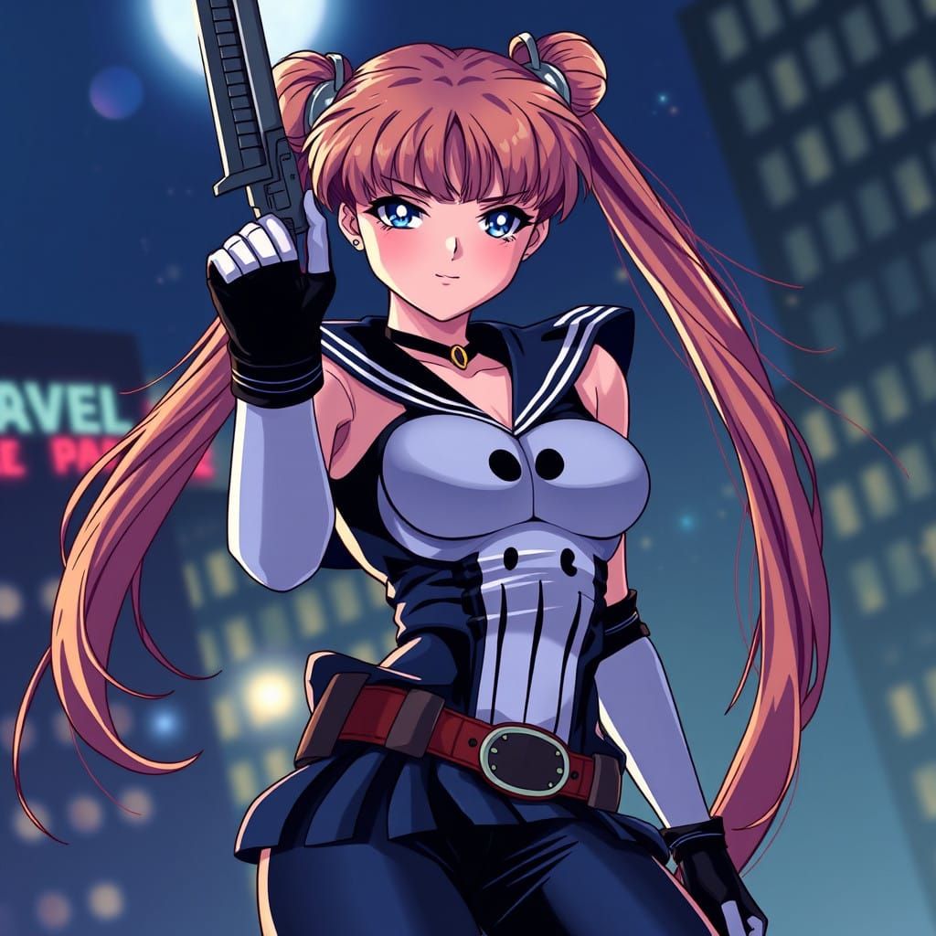 Sailor Moon as Cyberpunk-Inspired Punisher