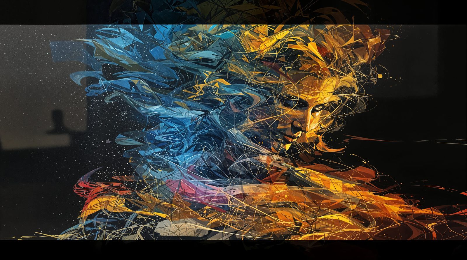 Portraits of Musicians in Vibrant, Swirling Landscapes