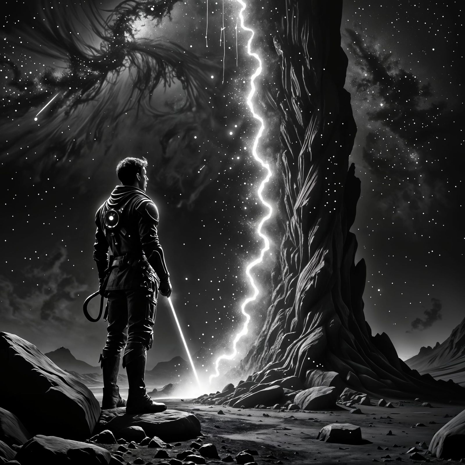 Cosmic Guardian: Stone Carver at Interdimensional Vortex