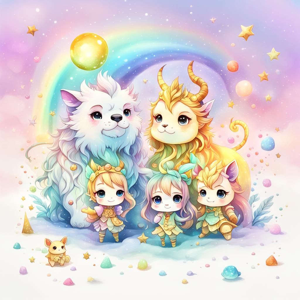 Whimsical Chibi Creatures in a Steampunk Fantasy