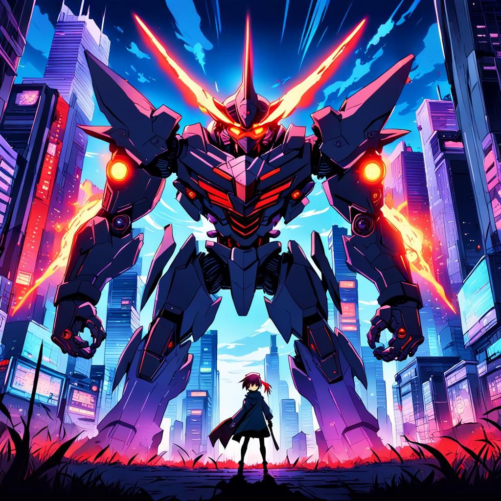 Piedmon Over Digital World in Anime Style