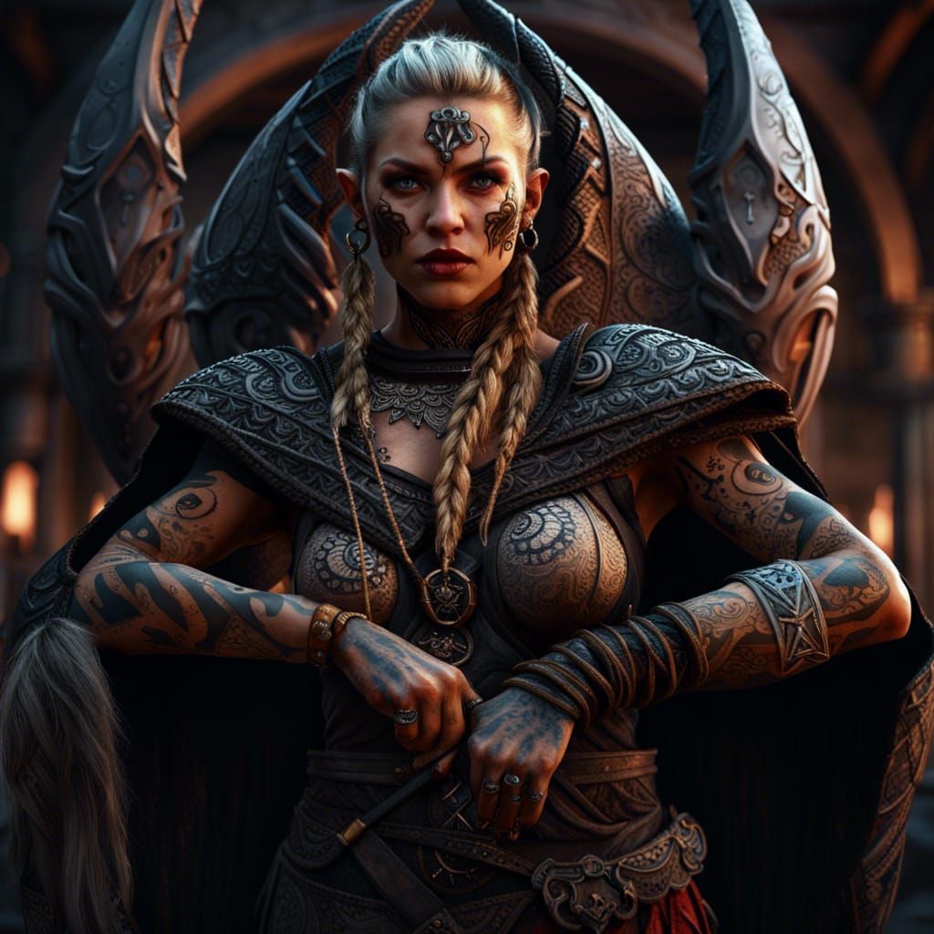 Viking and Vampire Women in Detailed Digital Painting