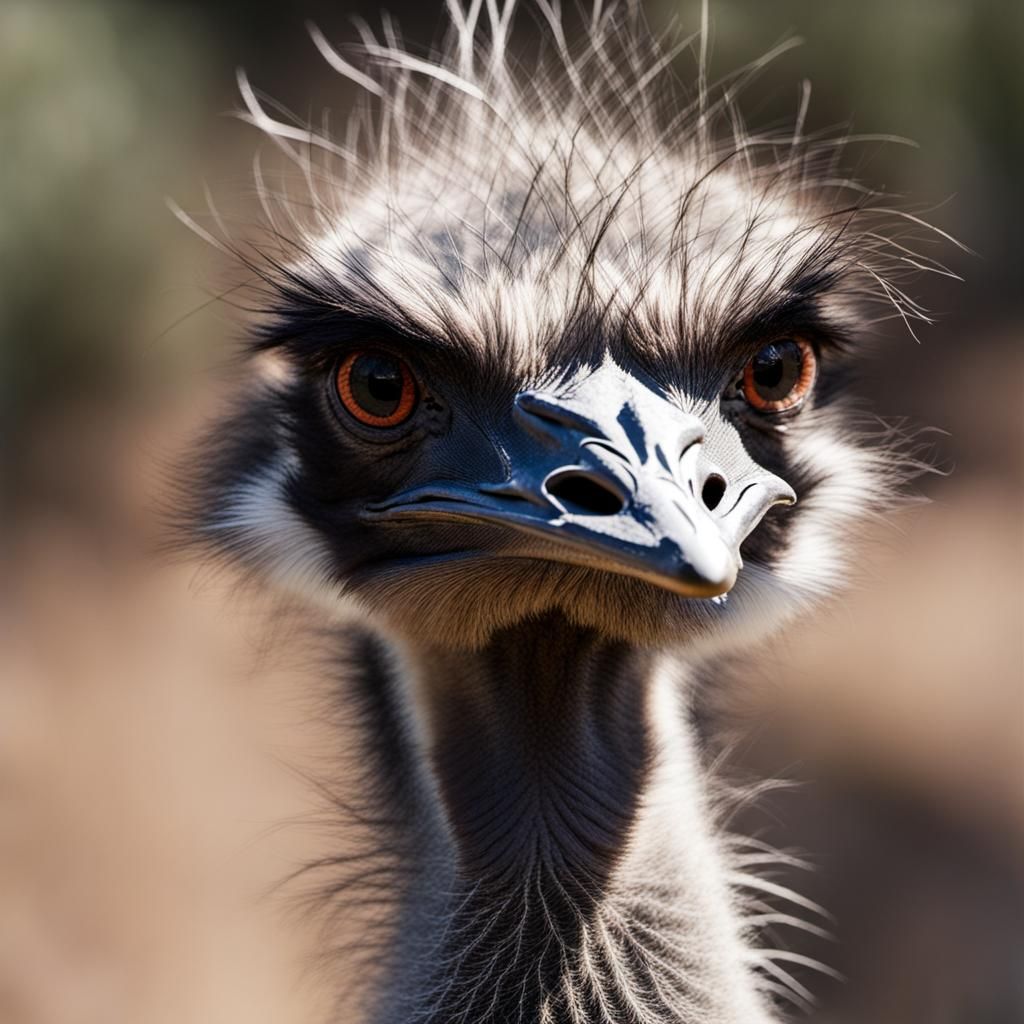 Portrait of an emu