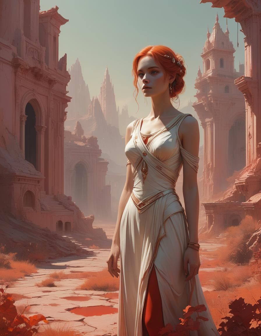 Ethereal Youthful Woman: Matte Painting by Rutkowski