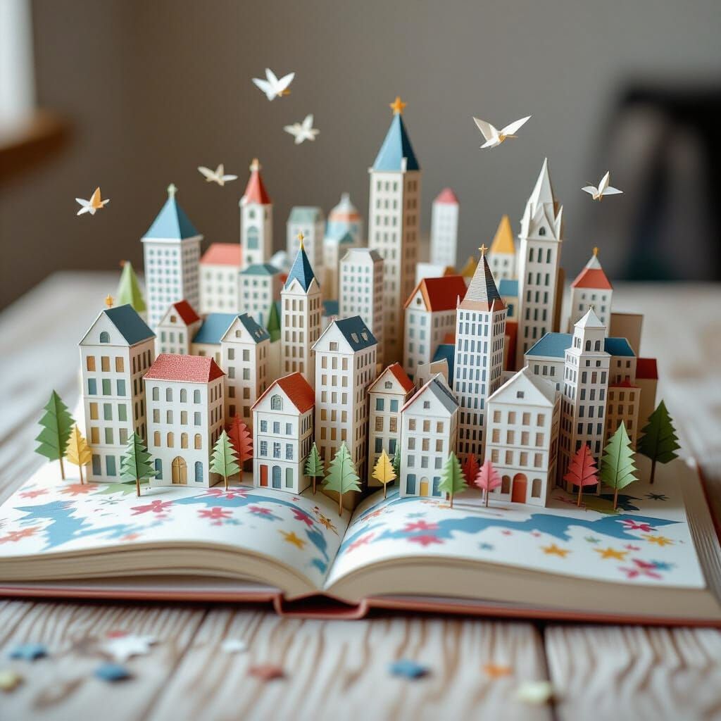 Origami Pop-Up City Springs to Life in Papercraft Style