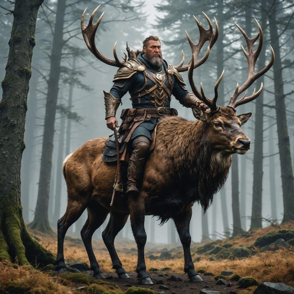 Gigantic Stag-Human Hybrid: AI Generated Creature