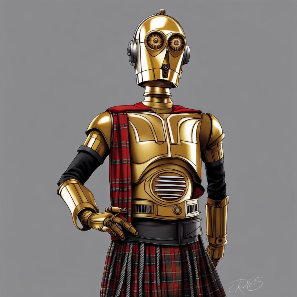 C3PO wearing kilt