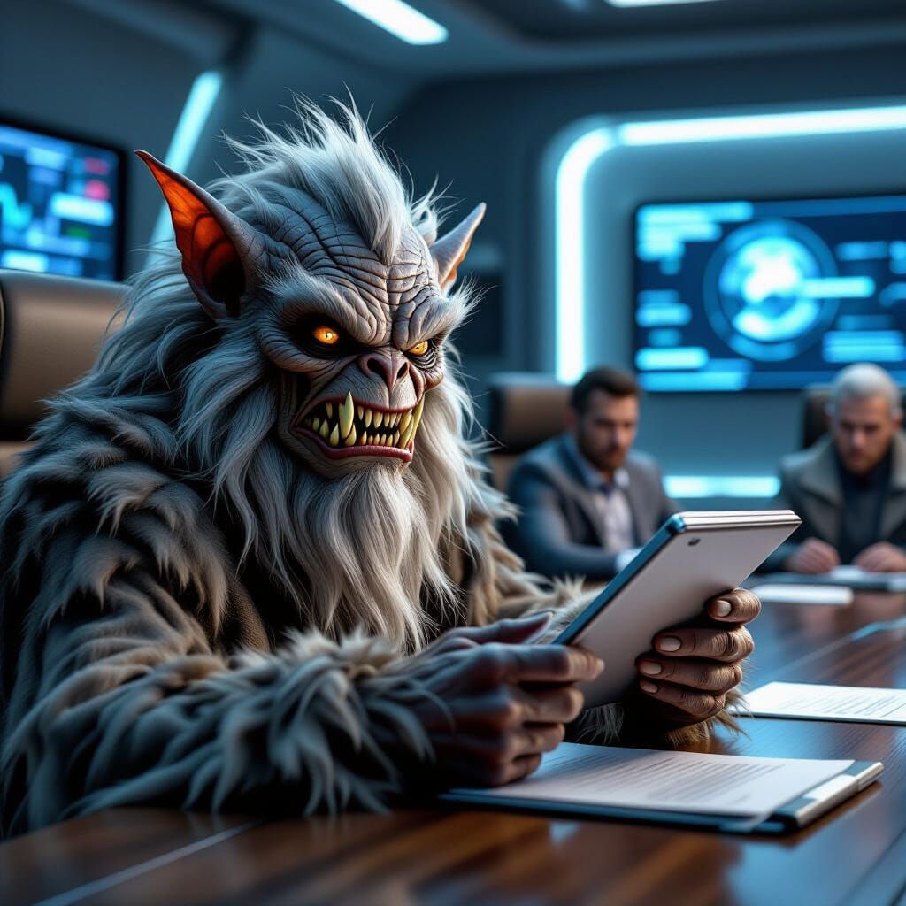 Fur Laden Alien on Intergalactic Council of Elders