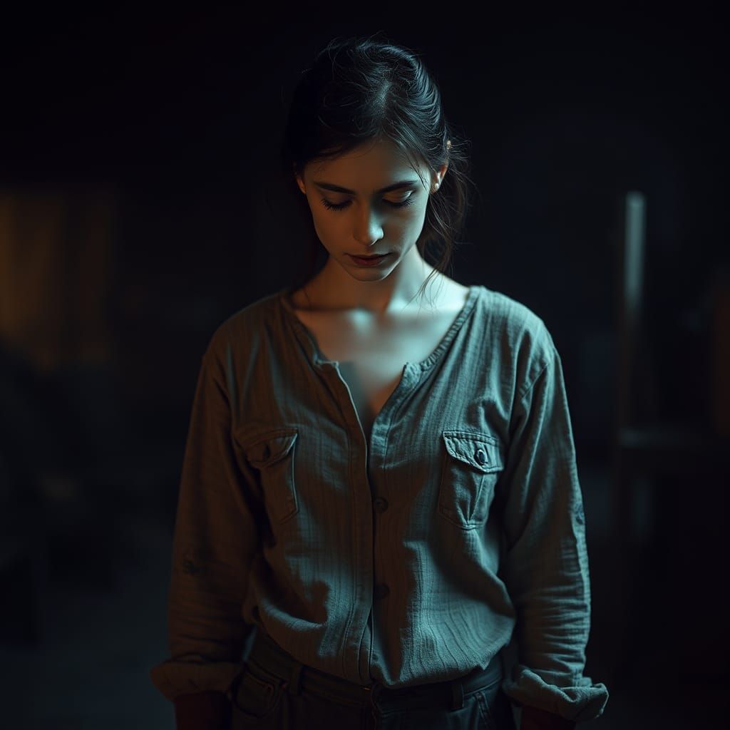 Introspective Woman Contemplates Healing Journey: Cinematic ...