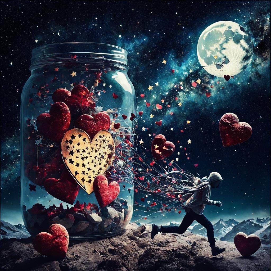 Macabre Starry Night: Jar of Hearts in Anime Style