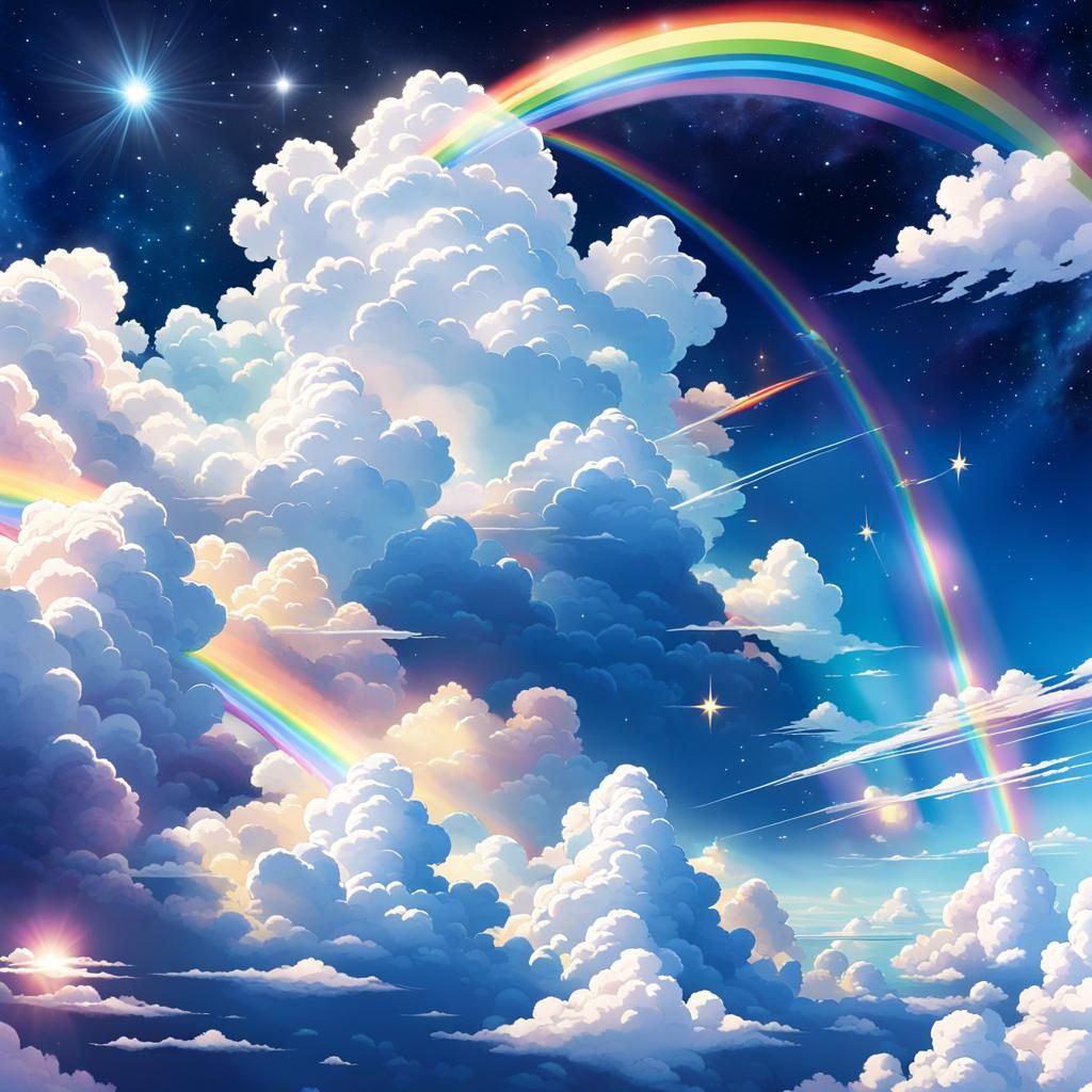 Rainbow Stars and Fluffy Clouds: Anime Style