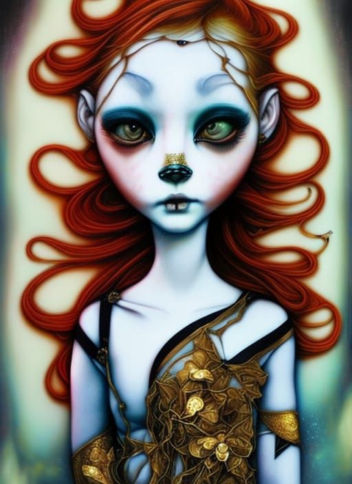 Magical Fantasy Girl with Red Hair