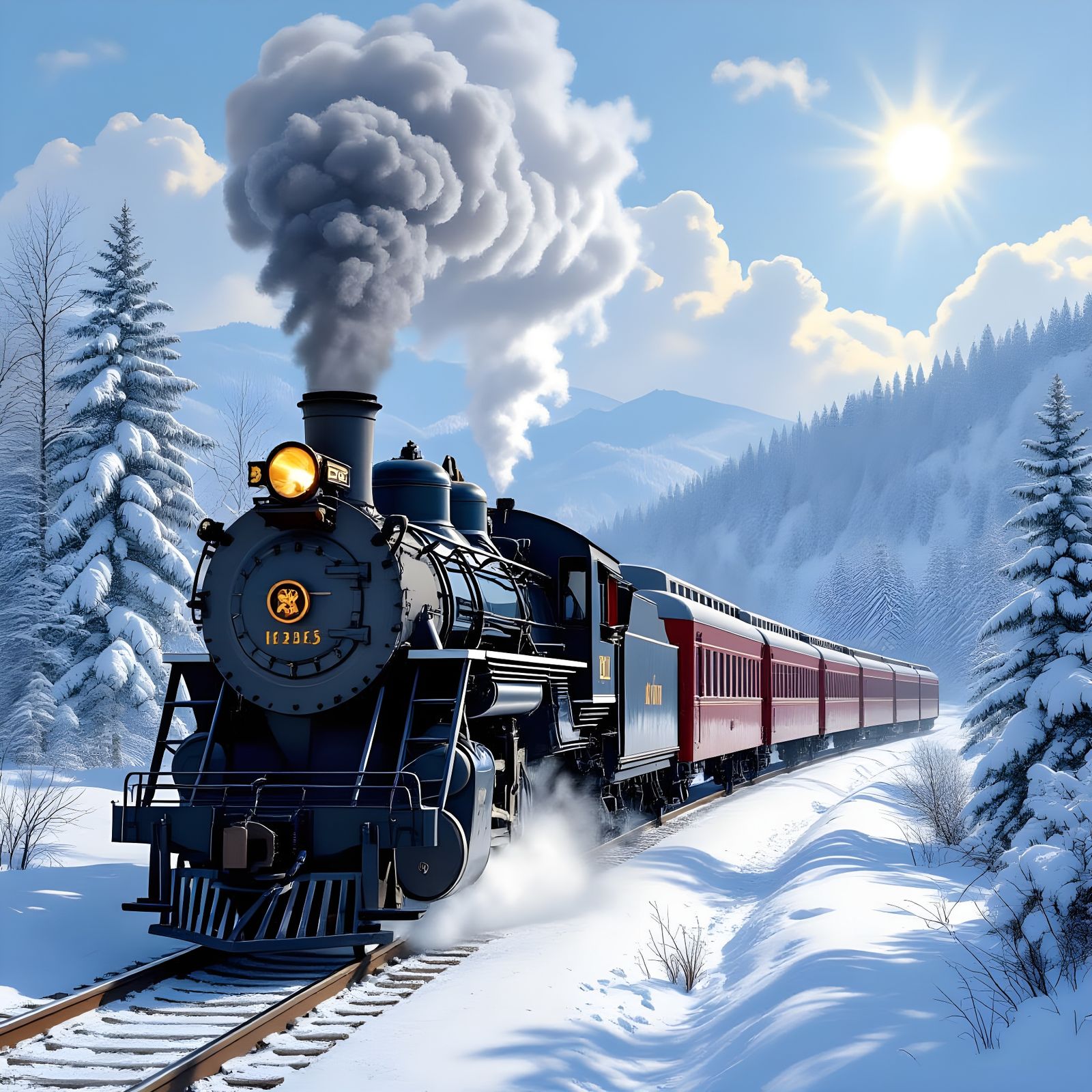 The Pere Marquette 1225 on a Winter Day