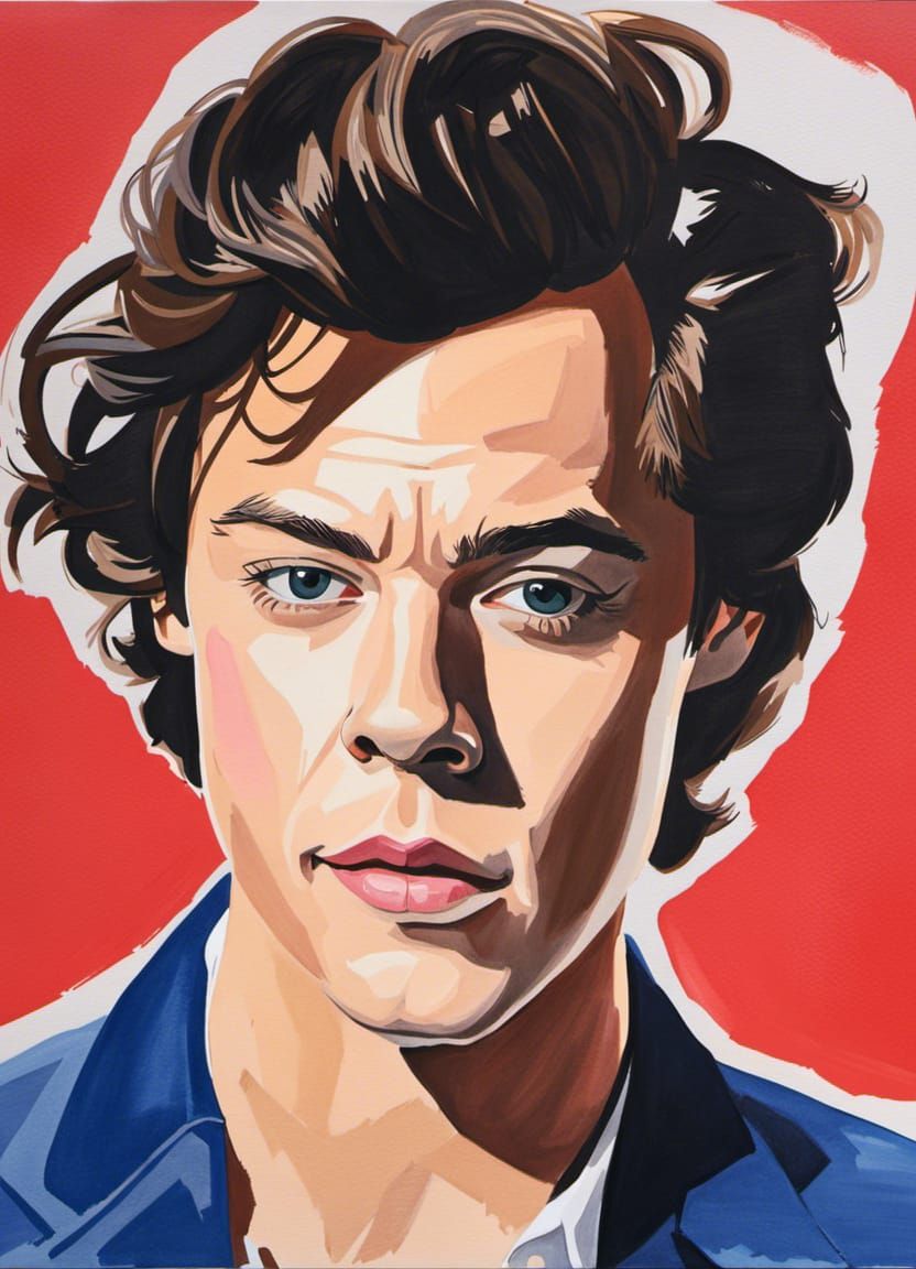 Gouache Style Portrait