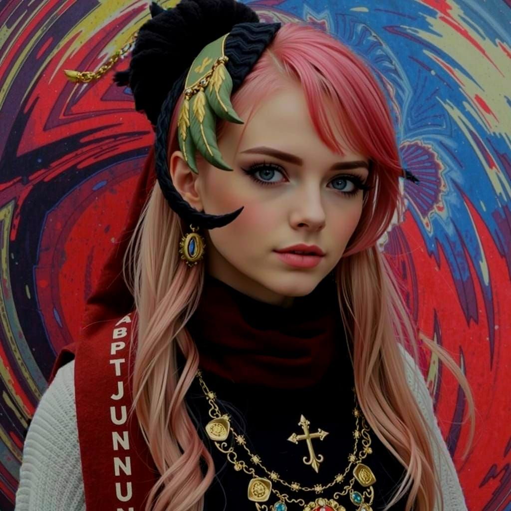 Abstract Swirling Red Forms