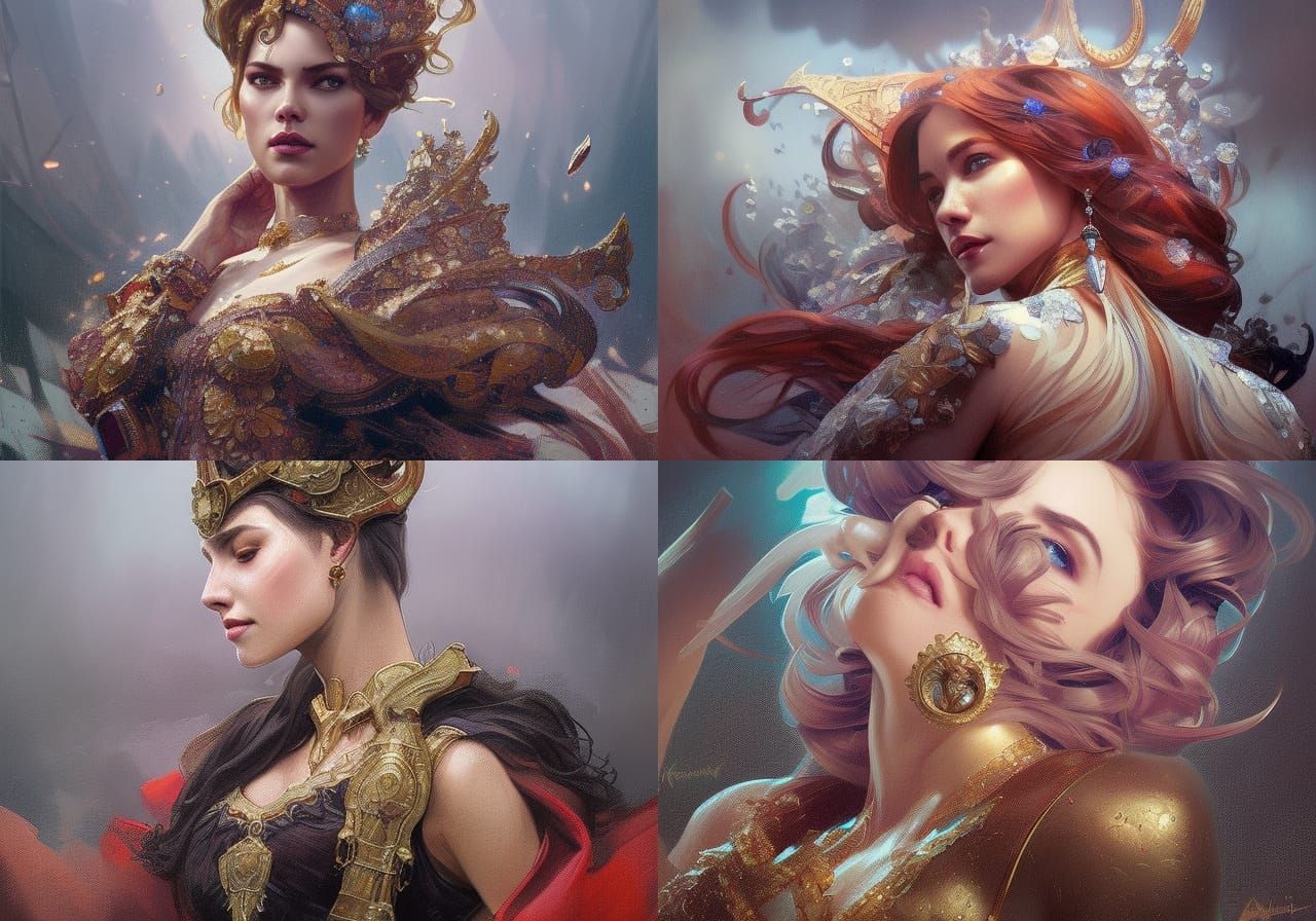 Royal Queen Portrait in Digital Art Style