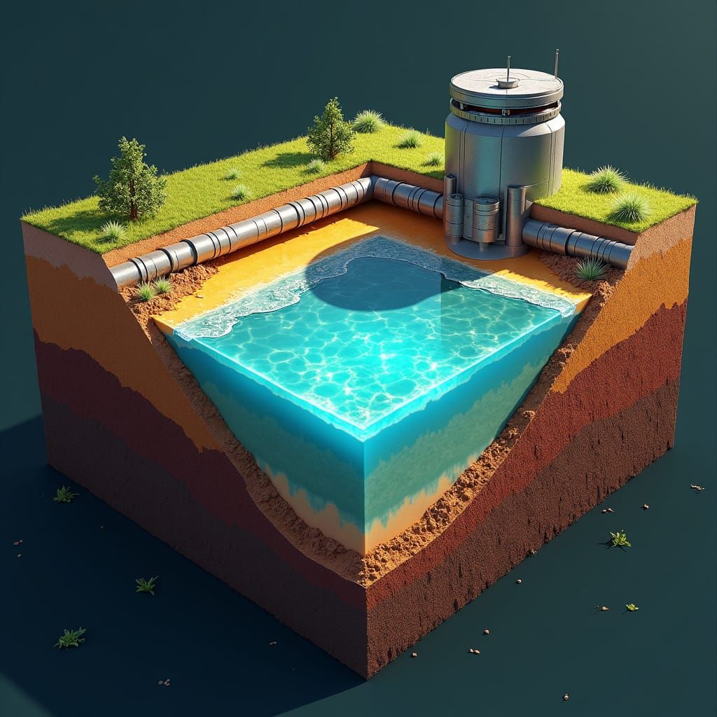 Detailed Geological Cross-Section in Fantasy Style