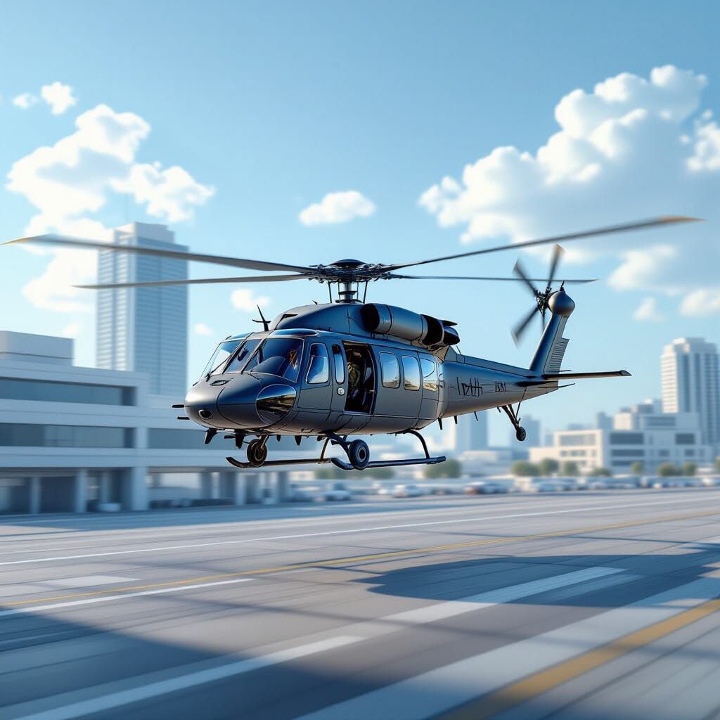 Israeli Black Hawk Helicopter Lands at Sheba Hospital