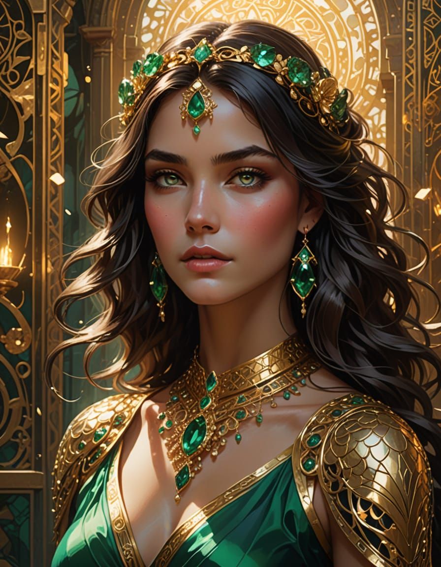 Ethereal Goddess Reigns in Ancient Temple