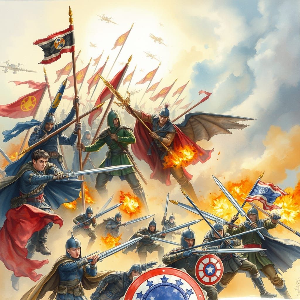 Watercolor Painting of Lost Battles