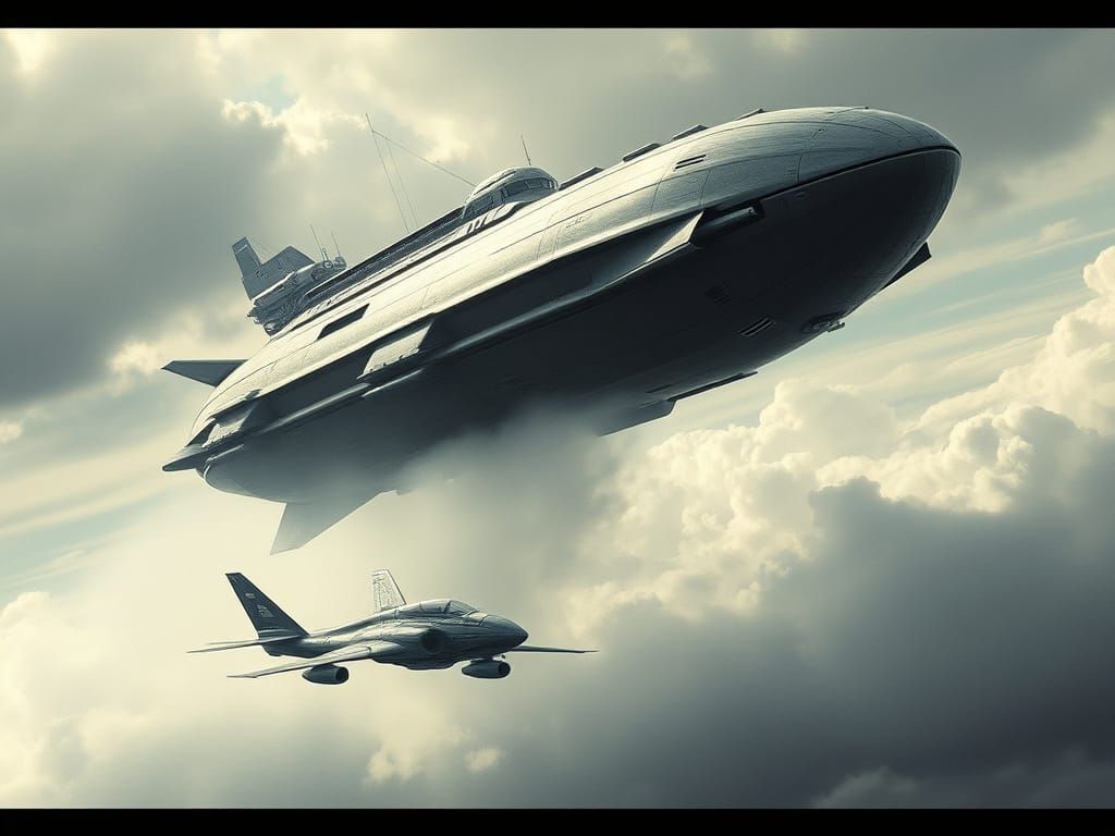 Sci-Fi Airship Ascends in Futuristic Style