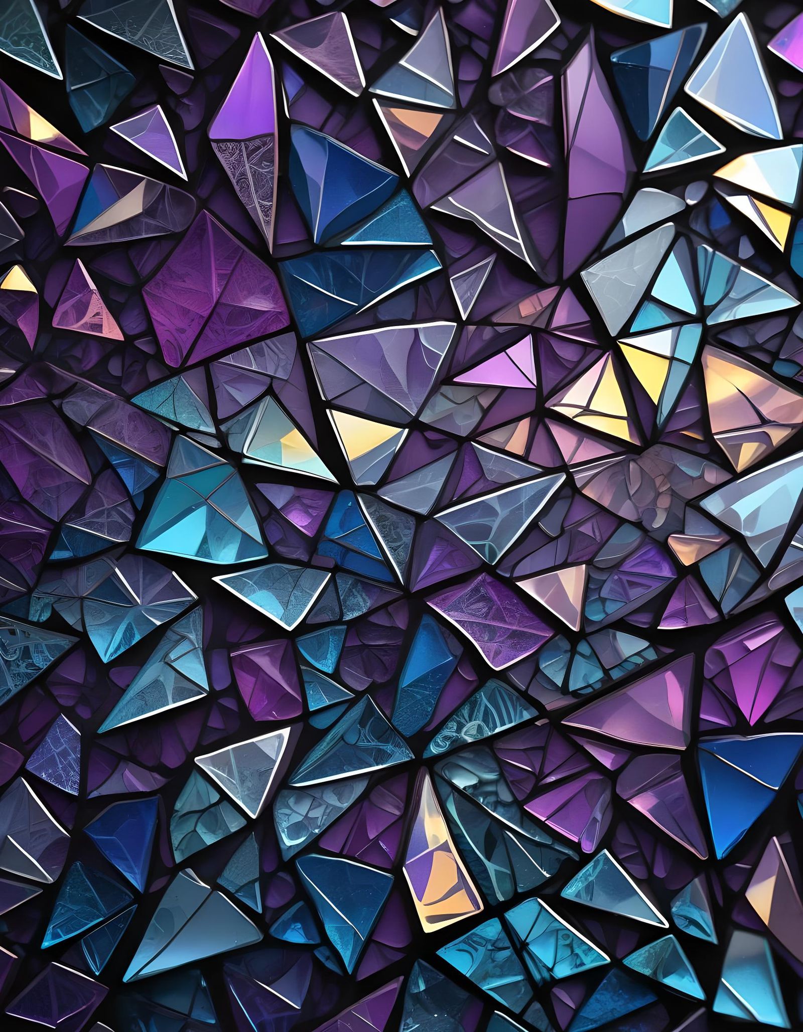 Intricate Zentangle Crystal Design with Prismatic Reflection...