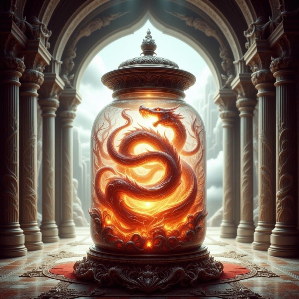 Dragon in a Jar: Futuristic Fantasy Art