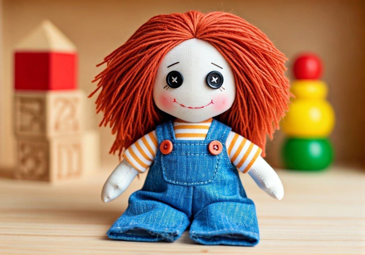 Button-Eyed Rag Doll in Toyroom