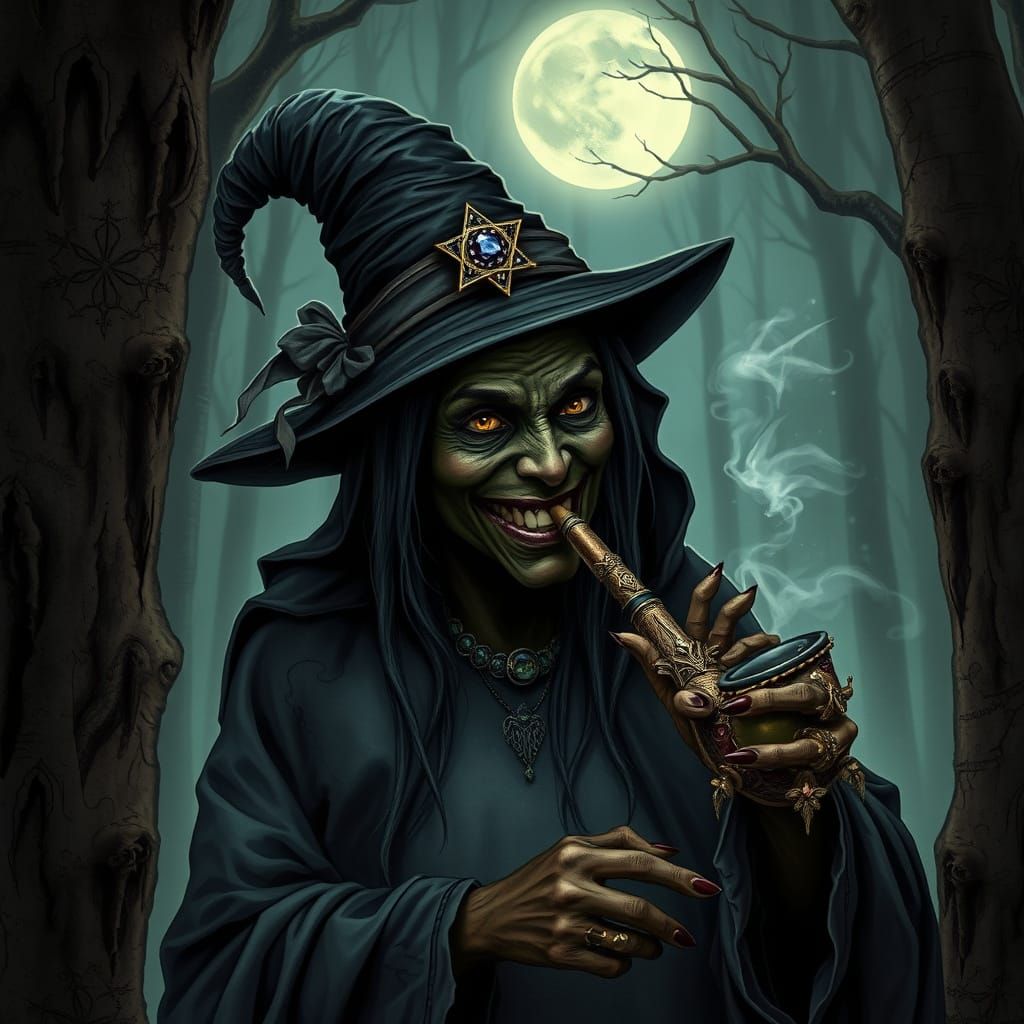 Gothic Witch Ritual in Dark Fantasy Style