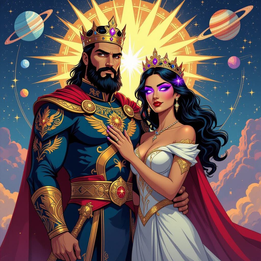 Eternal King and Queen Rule Multiverse in Propaganda Poster