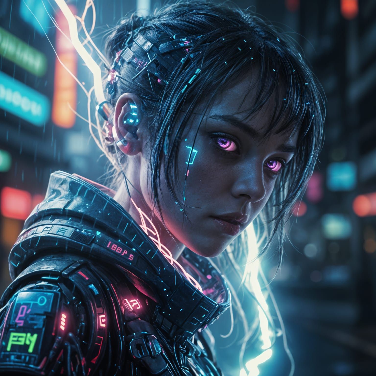 Cyberpunk Girl Loses Her Soul